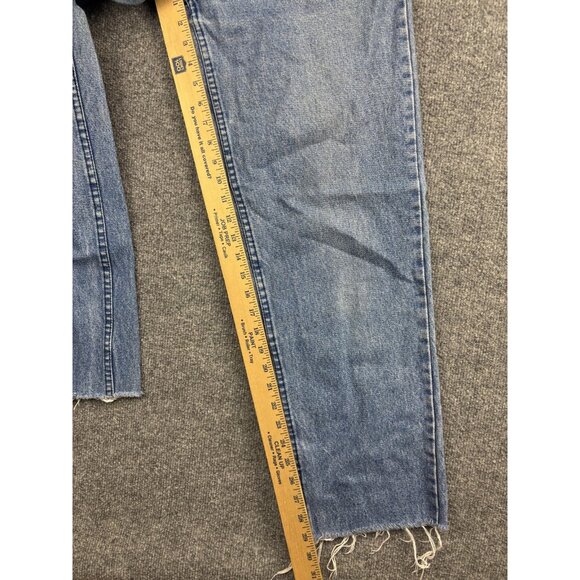 Lawmans Jeans Womens W28xL29 Denim Straight Leg High Rise Distressed Raw Hem - Picture 5 of 8